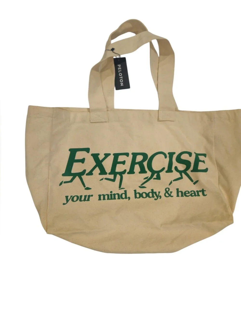 NWT Mayfair x Peloton Exercise Your Mind Body & Heart Canvas Tote Bag
